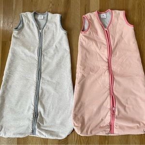 2 Hanna Andersson Sherpa Lined Sleepsacks. Size 5-12 and 6-18 months.